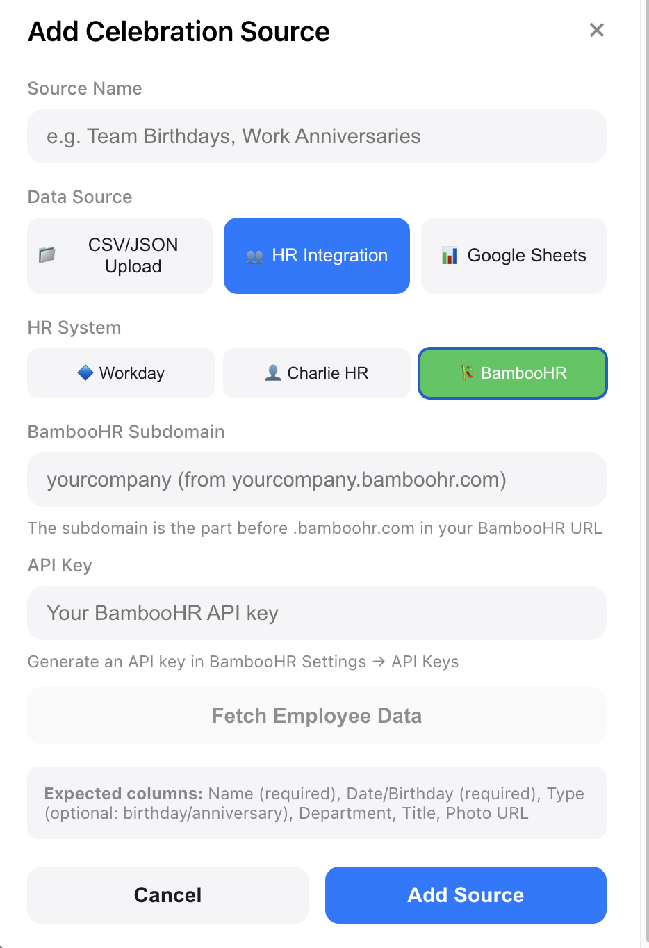 Connecting BambooHR