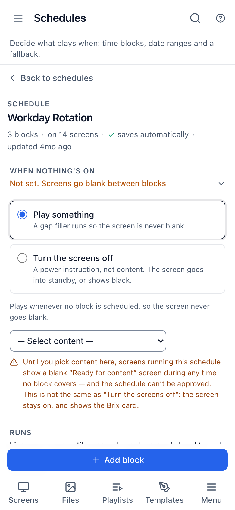 Change a schedule from a phone.