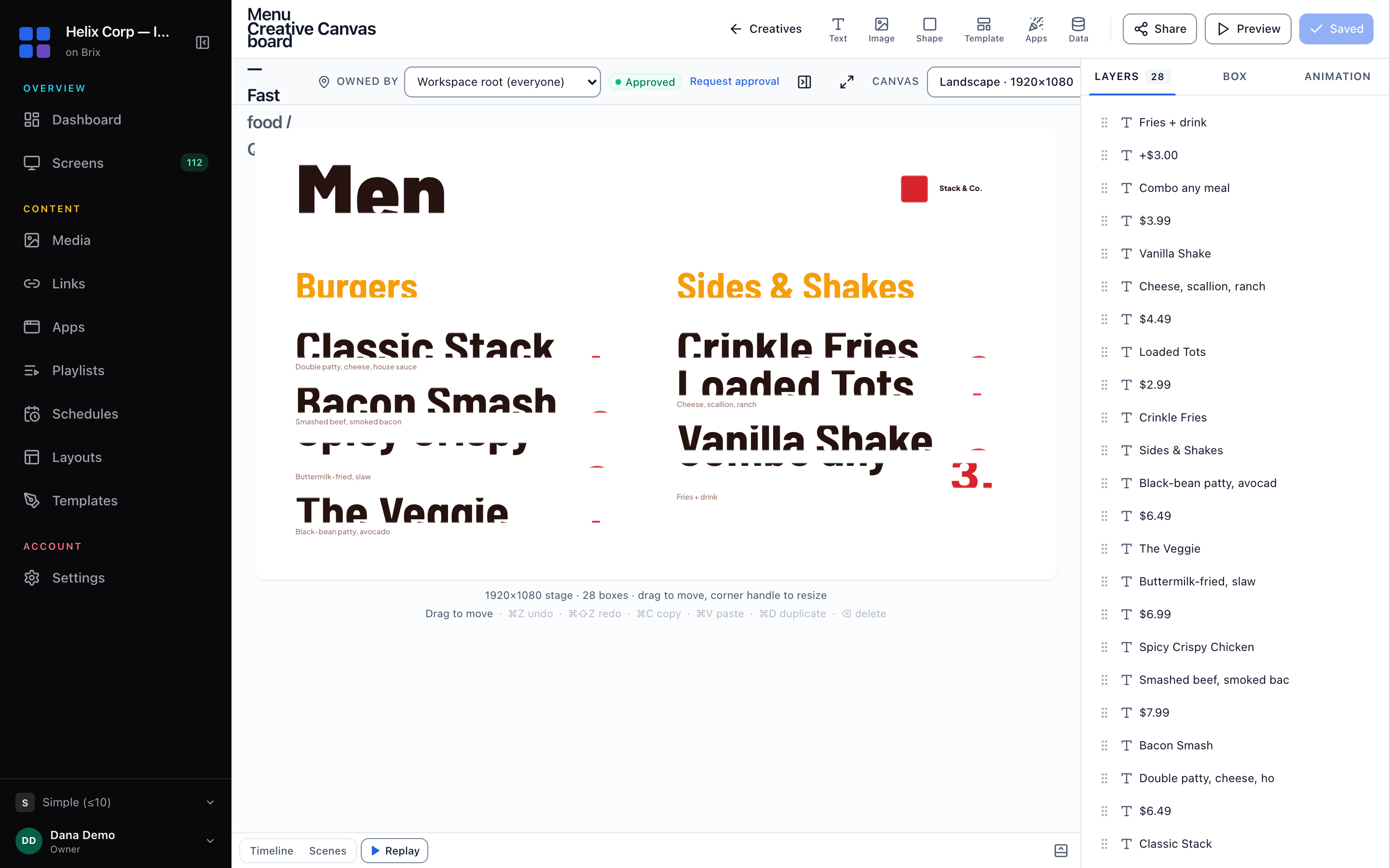The design editor, with the add tools in the topbar and the Layers panel on the right.